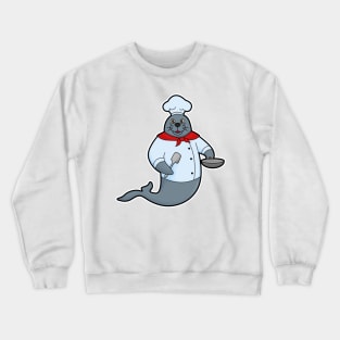 Seal as Cook with Pan & Spatula Crewneck Sweatshirt